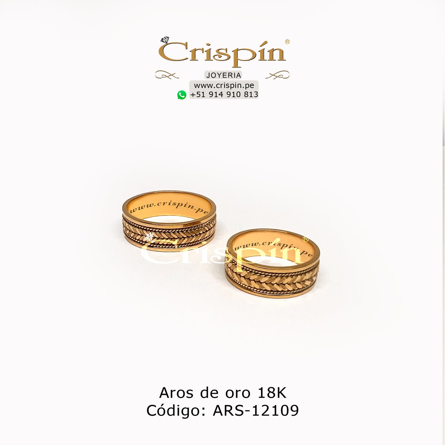 Aros de oro 18K Código: ARS-12109