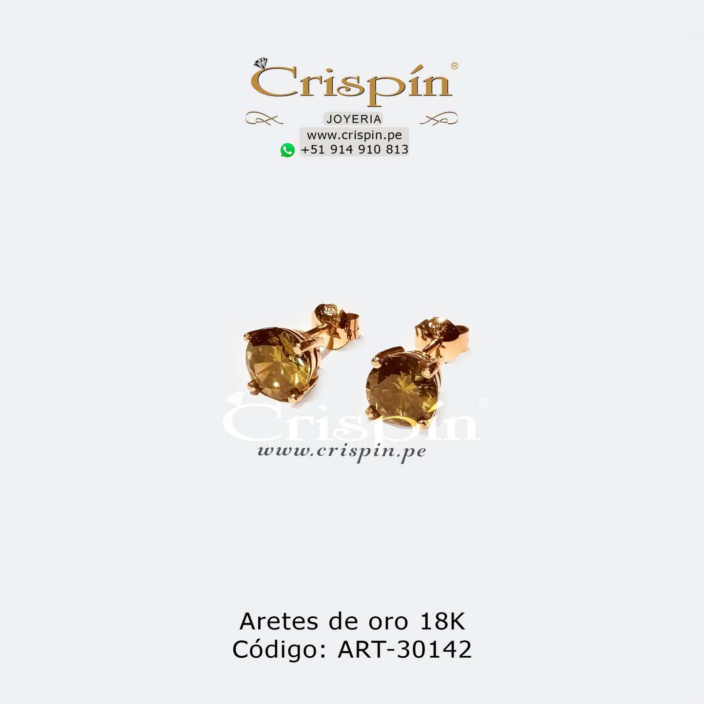 Aretes de oro 18K con circones suizos. Código: ART-30142