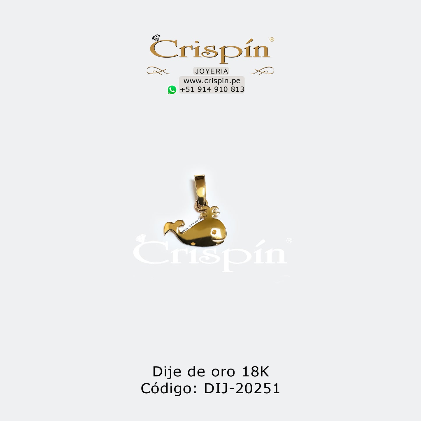 Dije de oro 18K modelo ballena Código: DIJ-20251