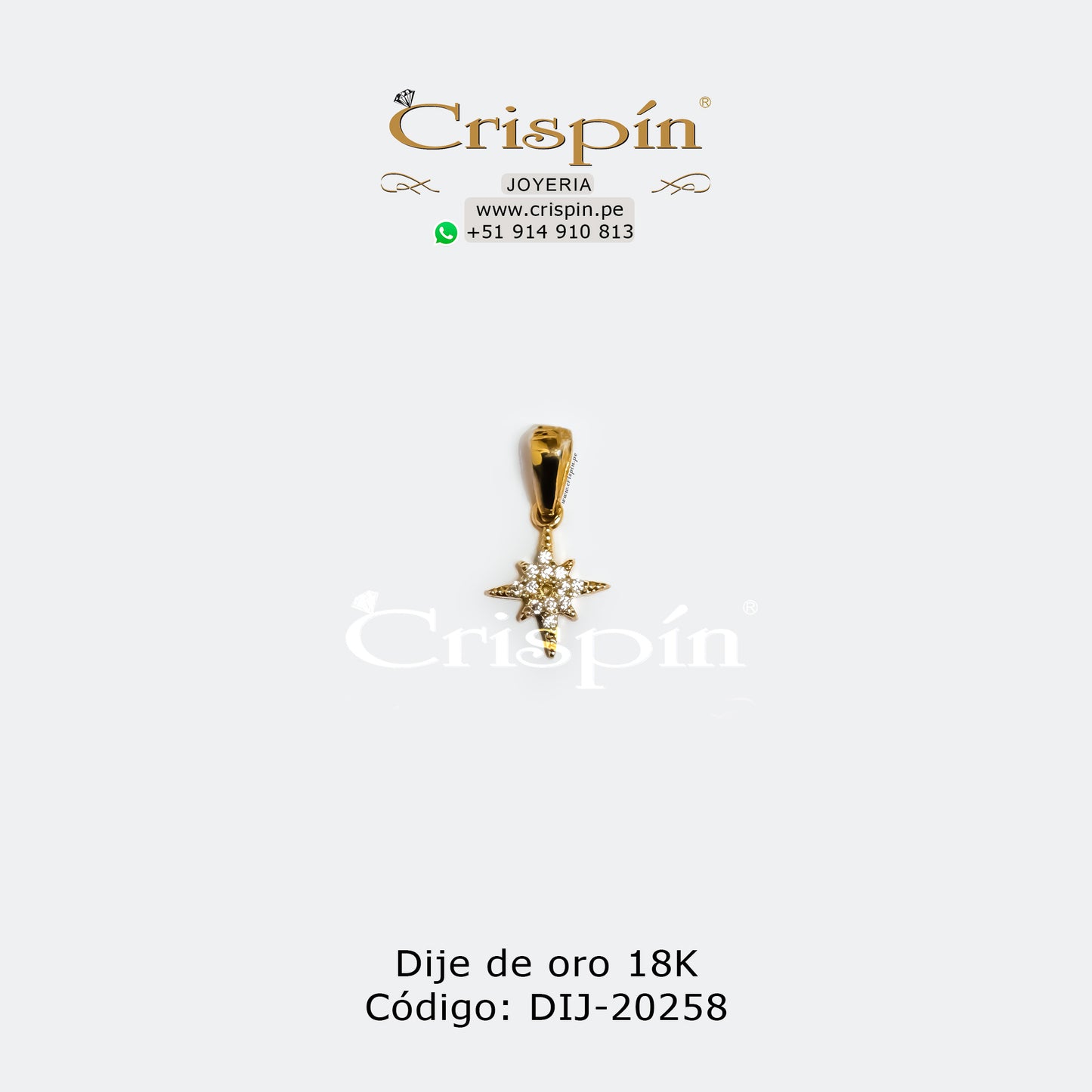 Dije de oro 18K modelo estrella Código: DIJ-20258
