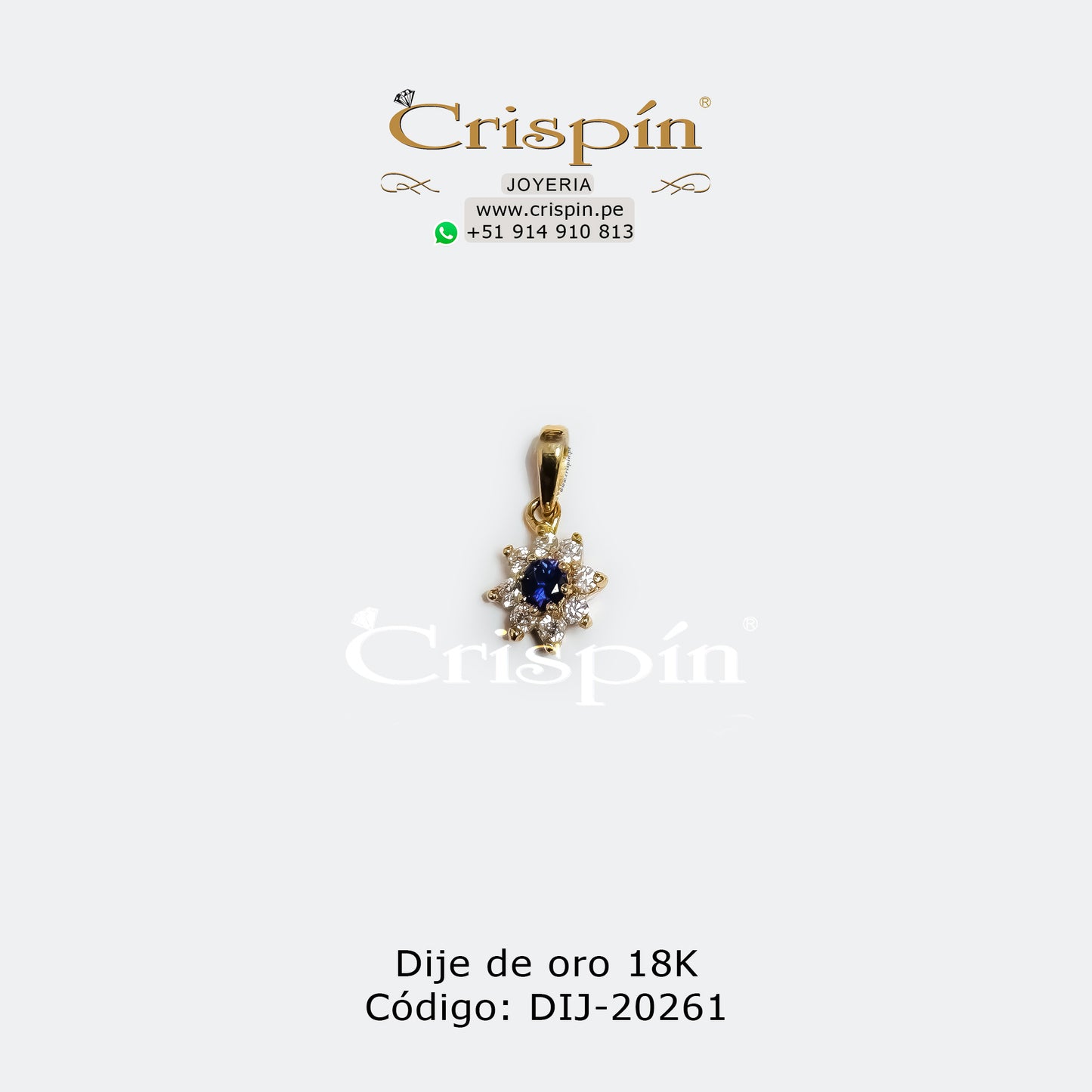 Dije de oro 18K modelo flor Código: DIJ-20261