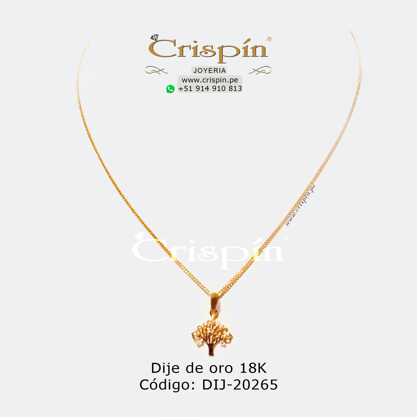 Dije y cadena de oro 18K árbol de la vida Código: DIJ-20265