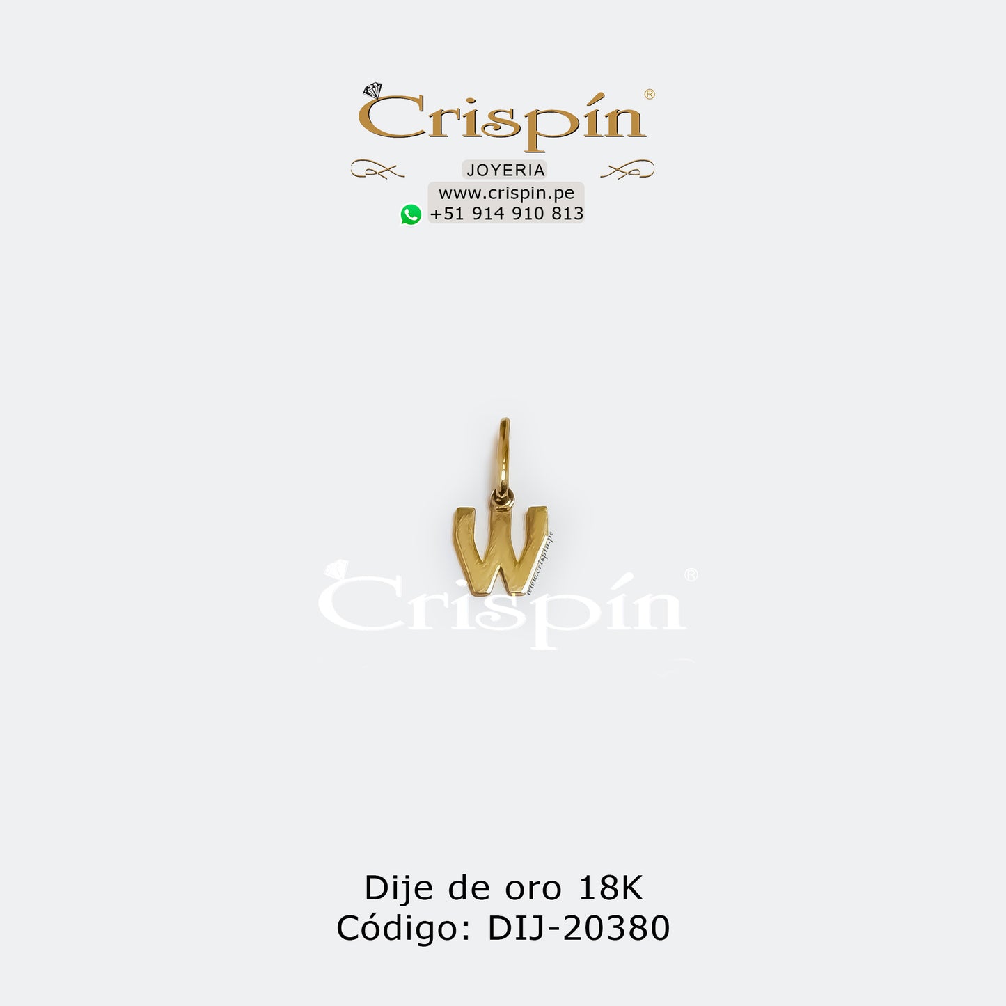 Dije de oro 18K letra W Código: DIJ-20380