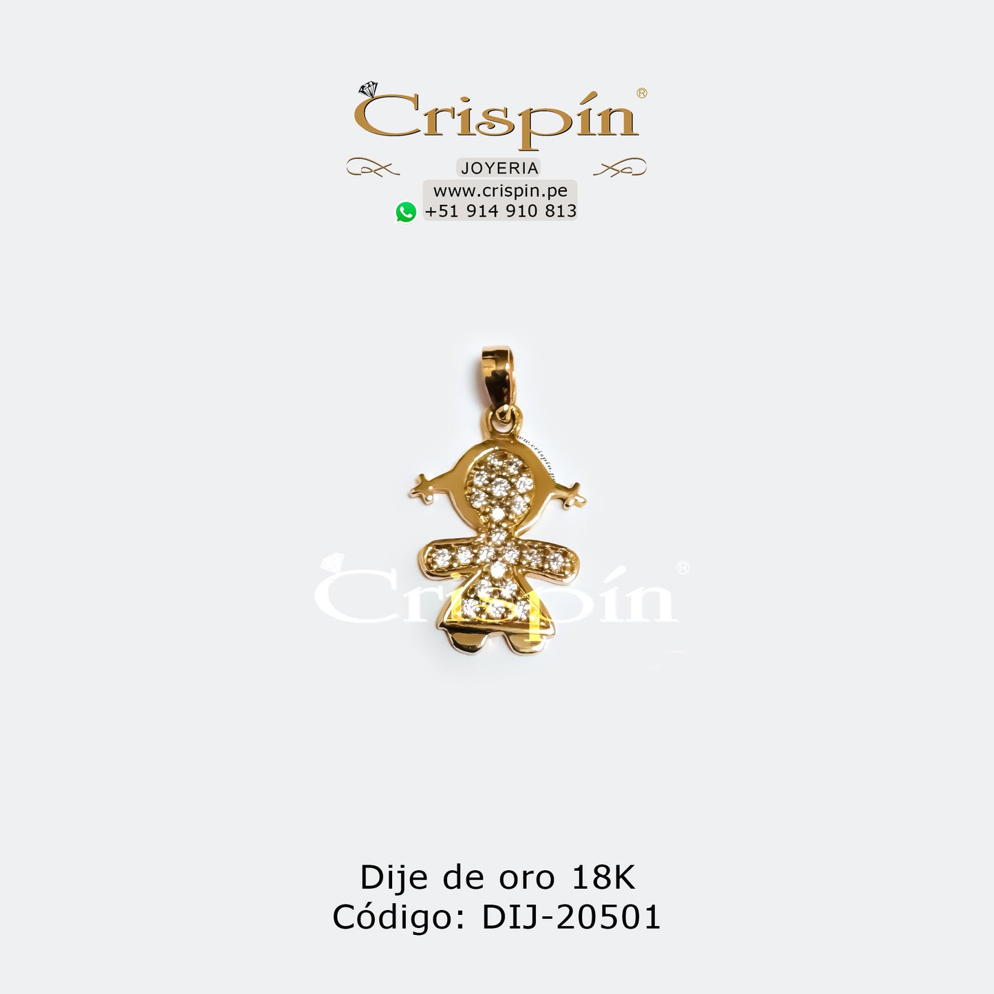 Dije de oro 18K niña Código: DIJ-20501
