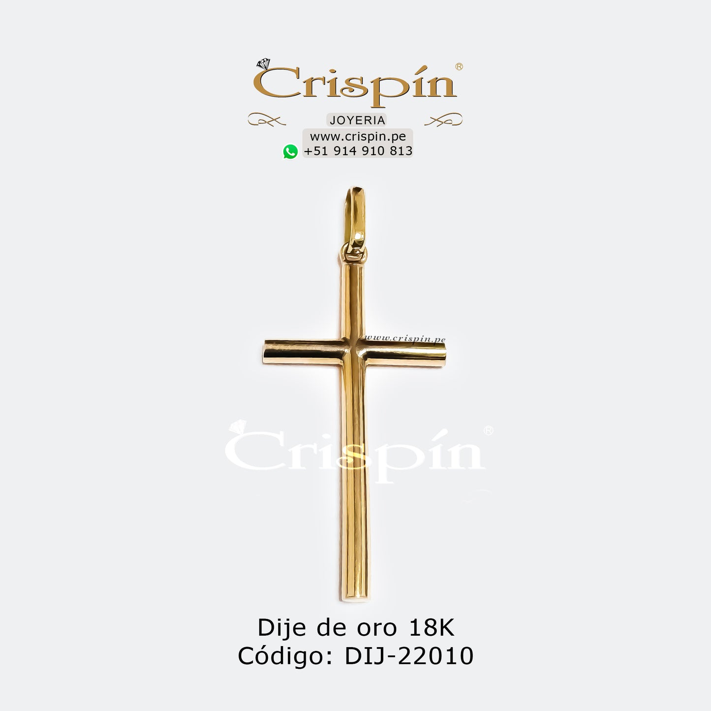 Dije de oro 18K Cruz Código: DIJ-22010