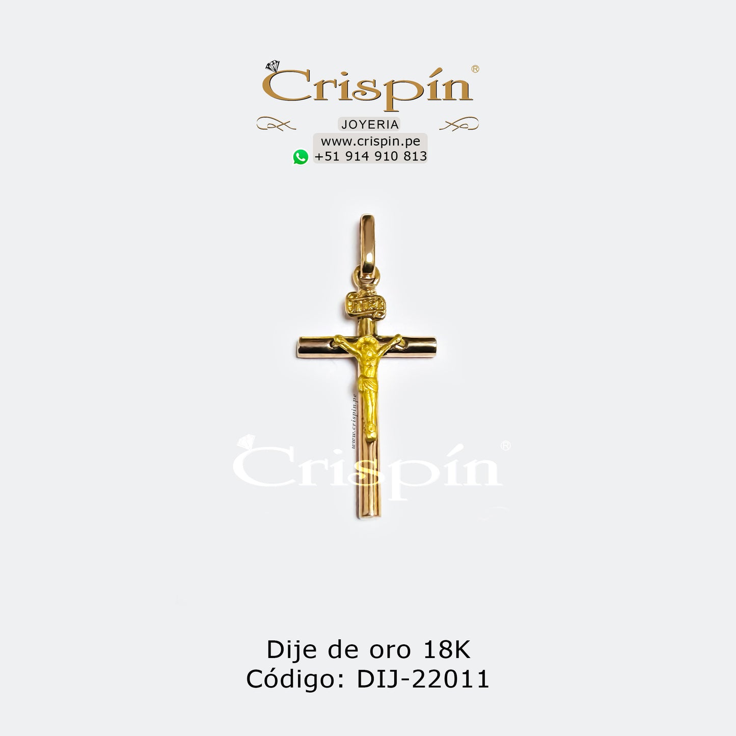 Dije de oro 18K Crucifijo Código: DIJ-22011