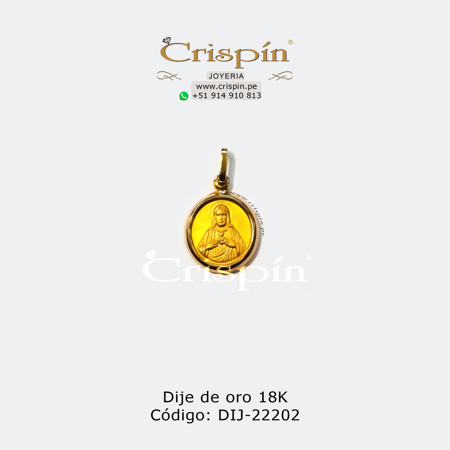 Dije de oro 18K Sagrado Corazón de Jesús Código: DIJ-22202