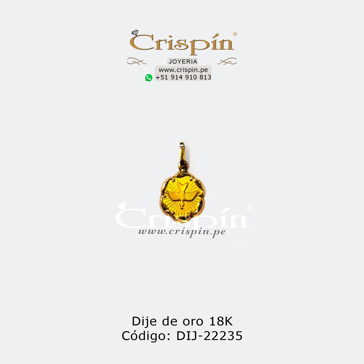 Dije de oro 18K Espíritu Santo Código: DIJ-22235