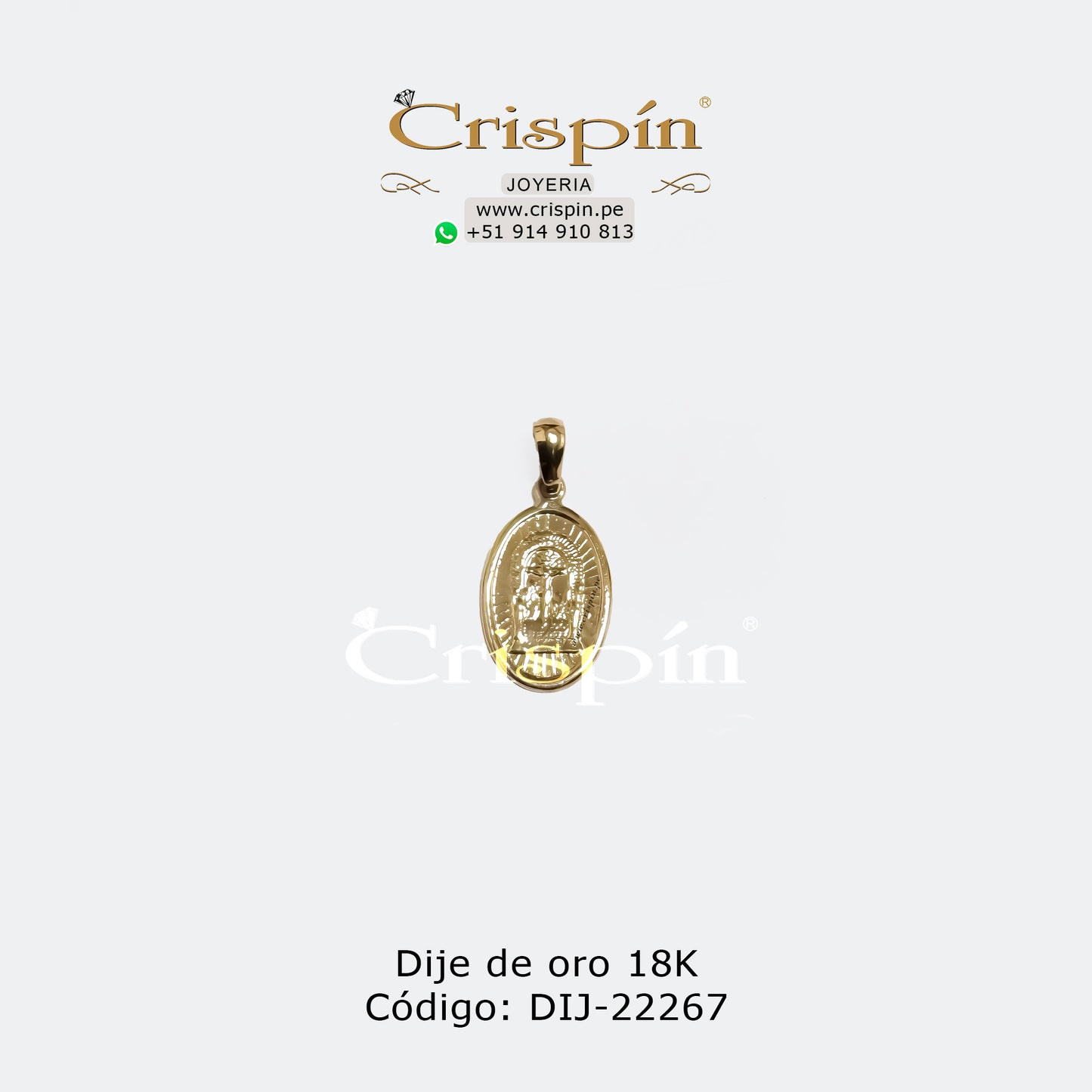 Dije de oro 18K Señor de los Milagros Código: DIJ-22267
