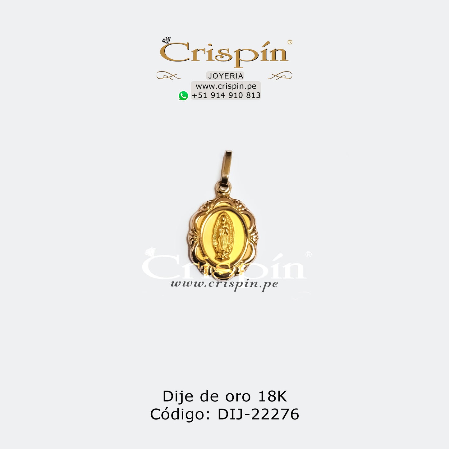 Dije de oro 18K Virgen de Guadalupe y Virgen del Carmen Código: DIJ-22276