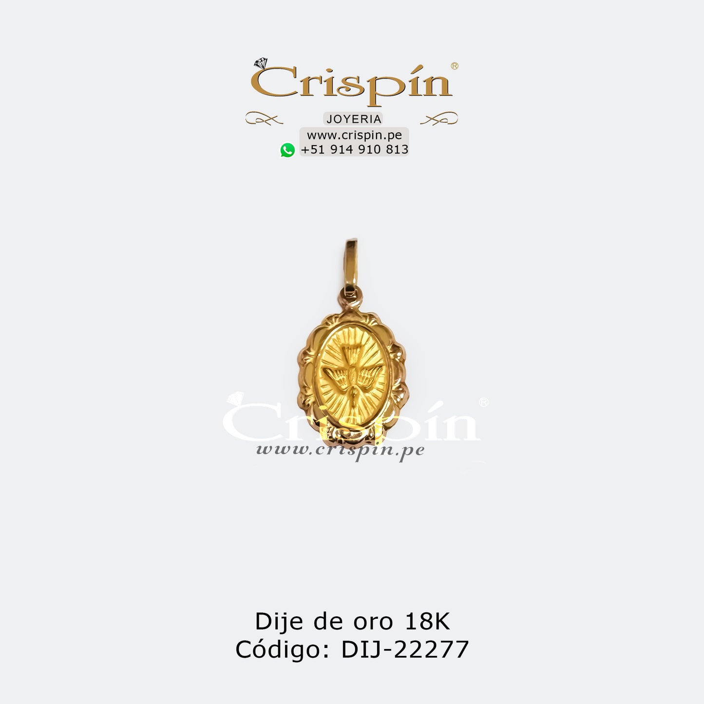 Dije de oro 18K Espíritu Santo Código: DIJ-22277