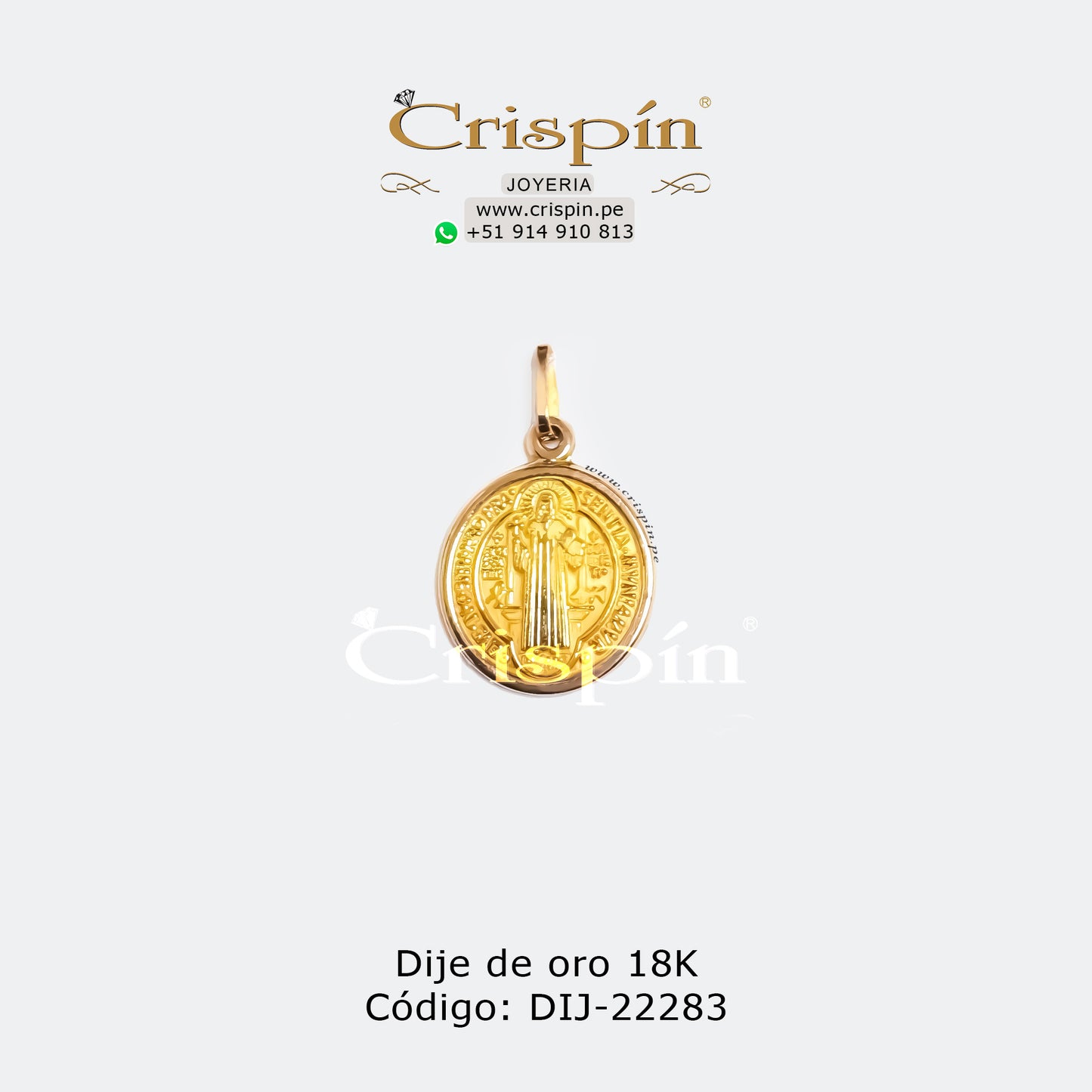 Dije de oro 18K San Benito Código: DIJ-22283