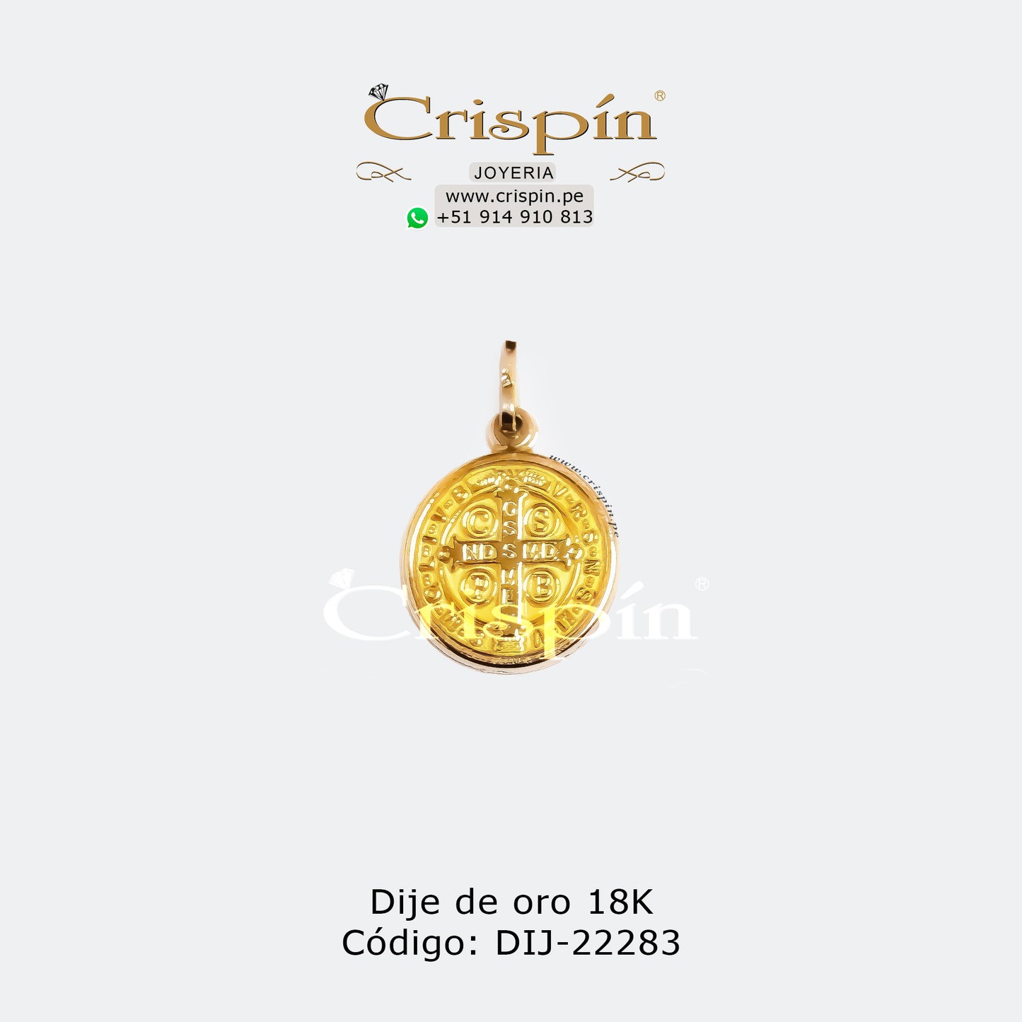 Dije de oro 18K San Benito Código: DIJ-22283