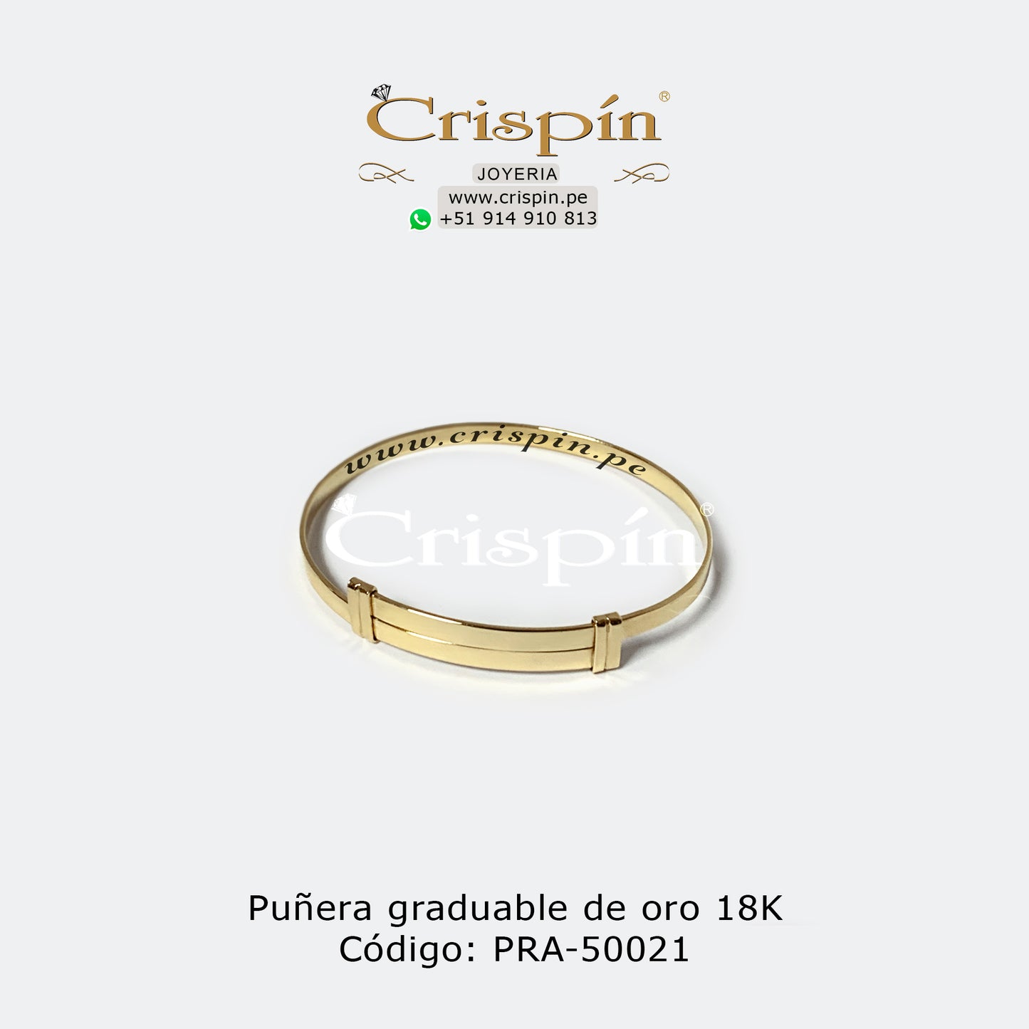 Puñera graduable de oro 18K Código: PRA-50021