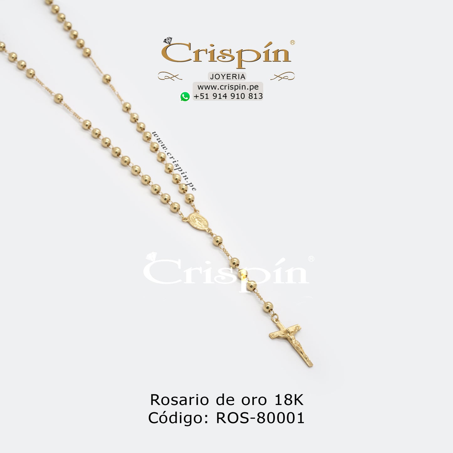 Rosario de oro 18K Código ROS-80001