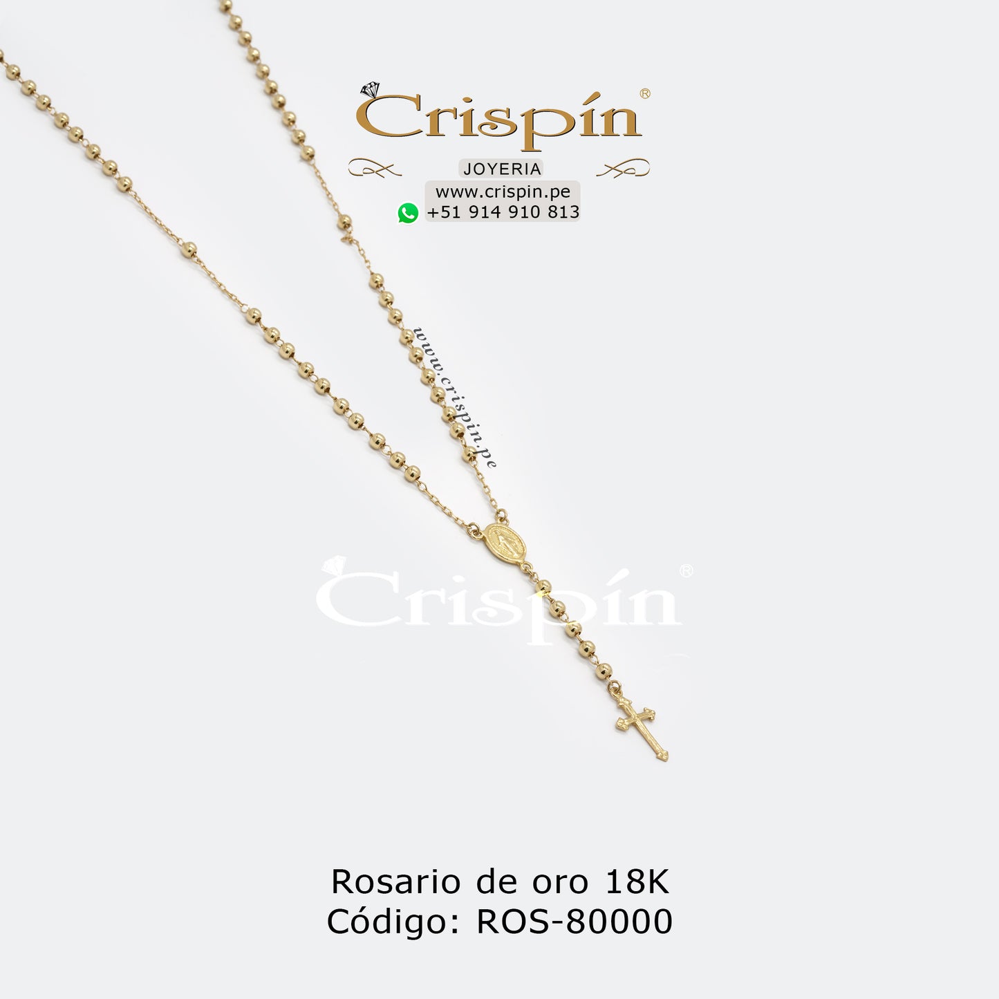 Rosario de oro 18K Código ROS-80000