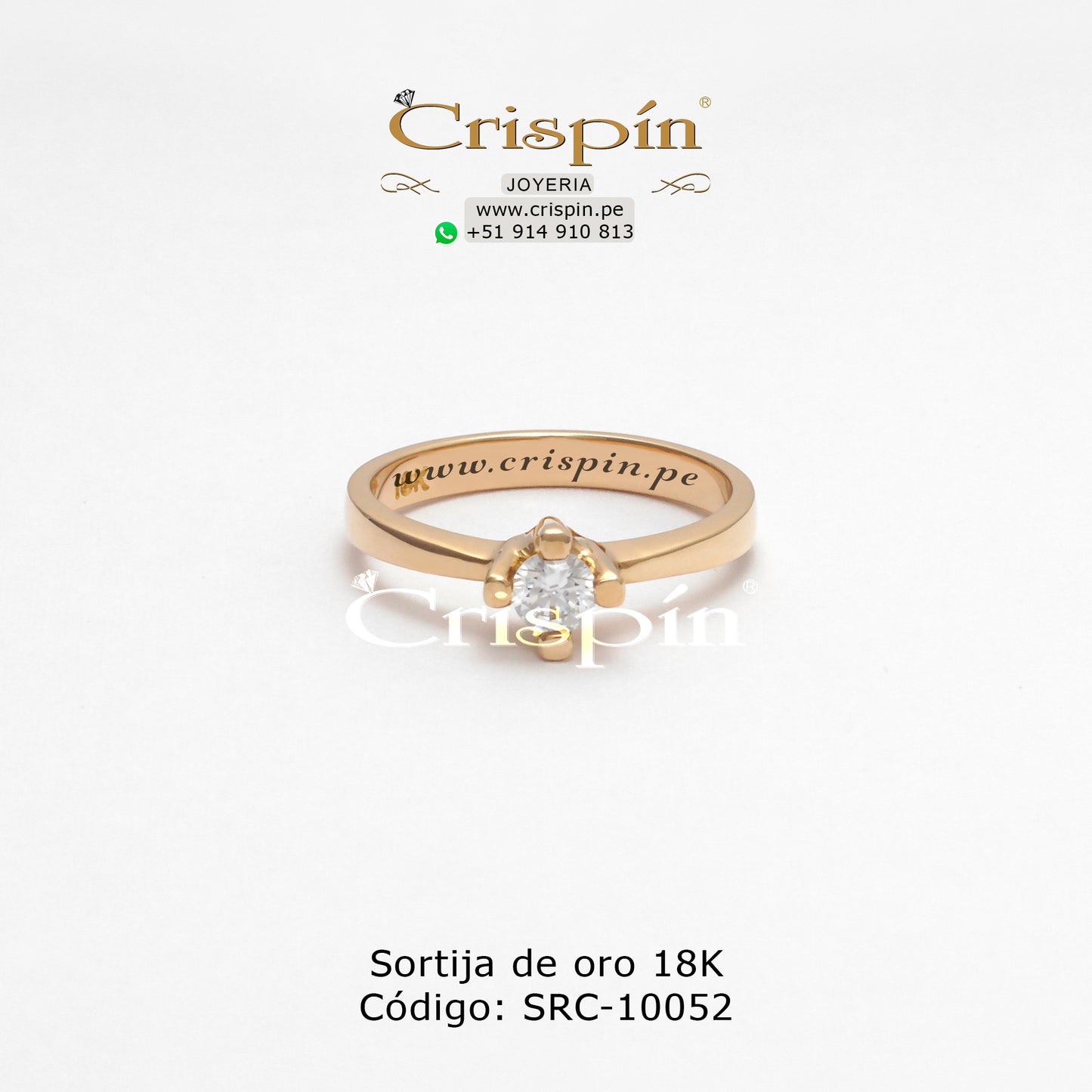 Sortija de oro 18K Código: SRC-10052