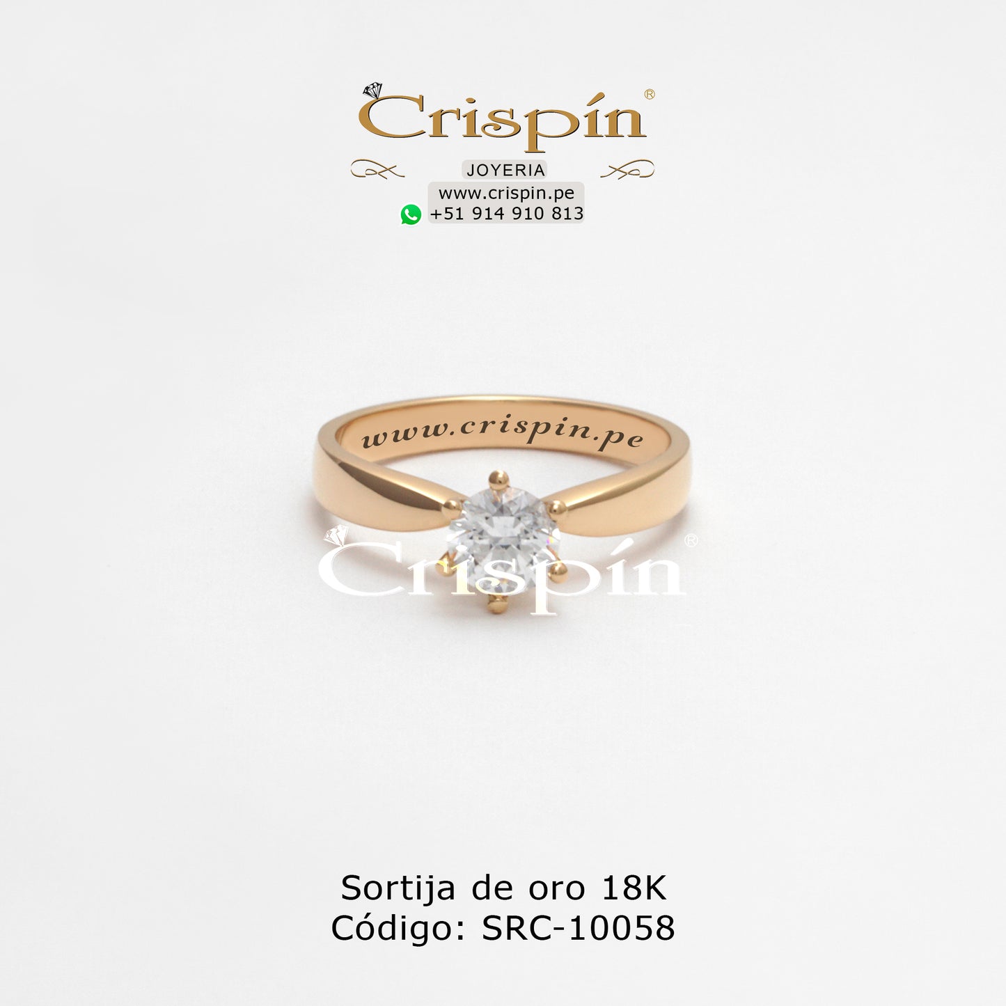 Sortija de oro 18K Código: SRC-10058
