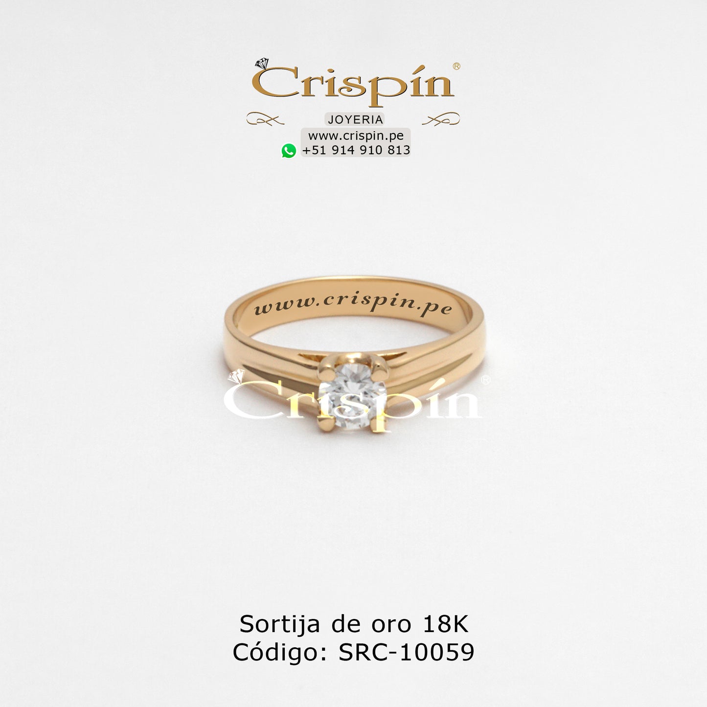 Sortija de oro 18K Código: SRC-10059