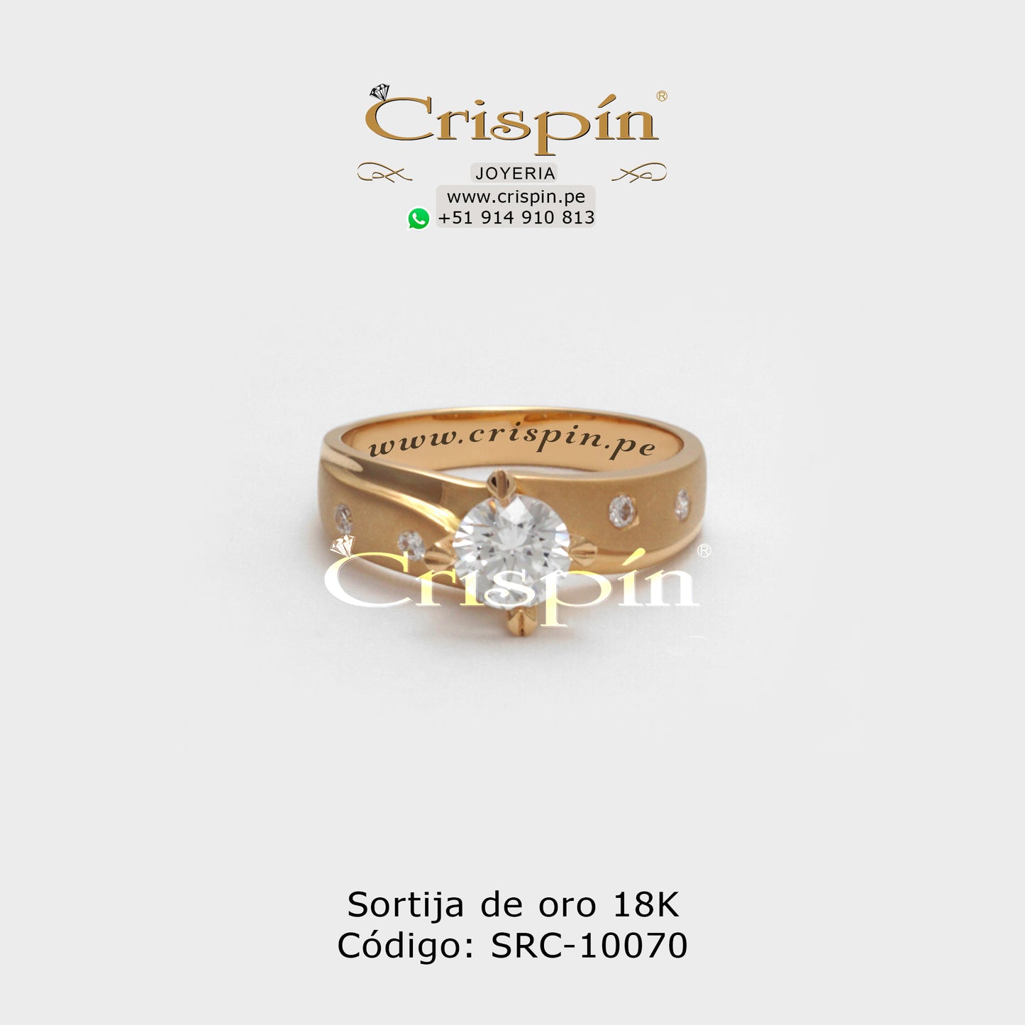 Sortija de oro 18K Código: SRC-10070