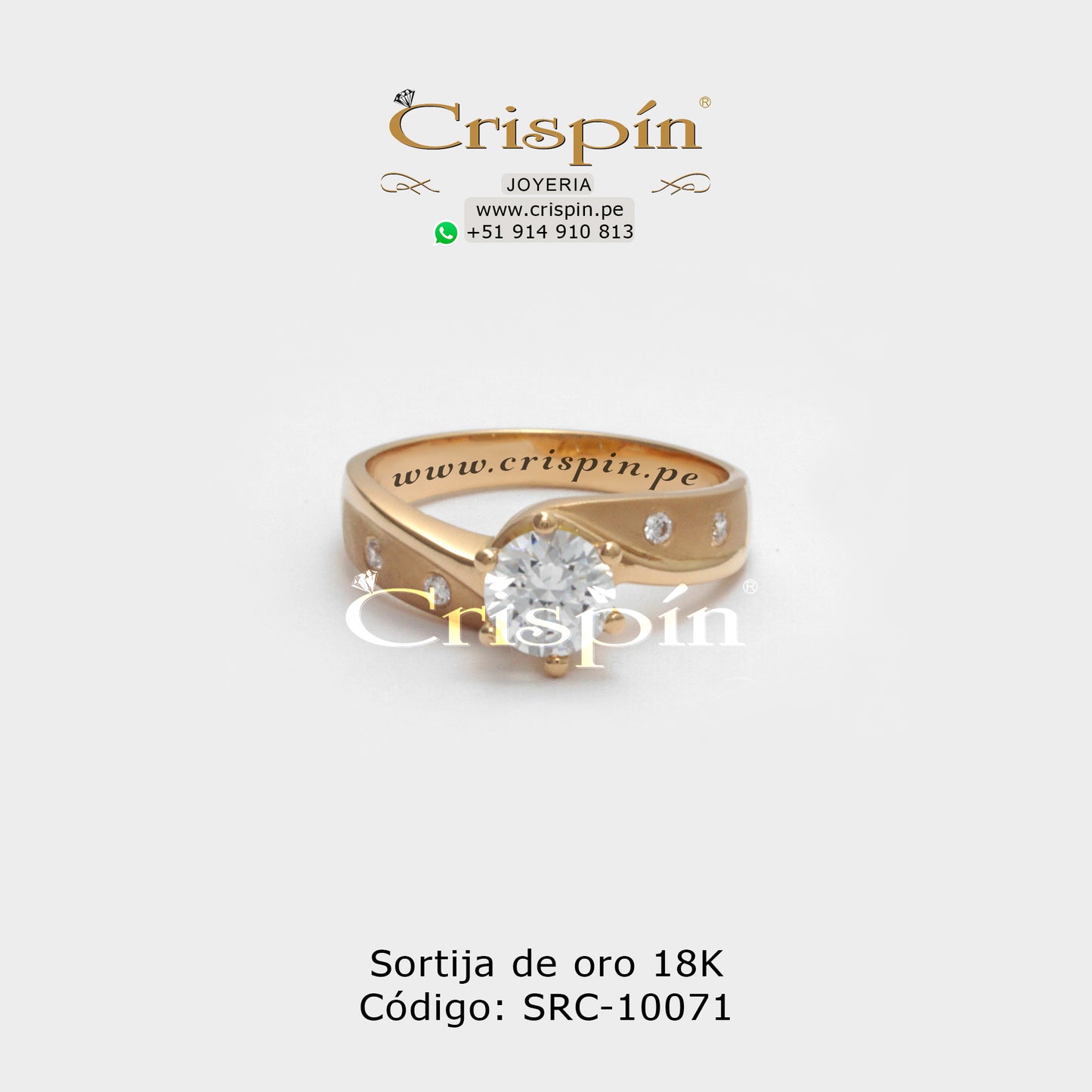 Sortija de oro 18K Código: SRC-10071