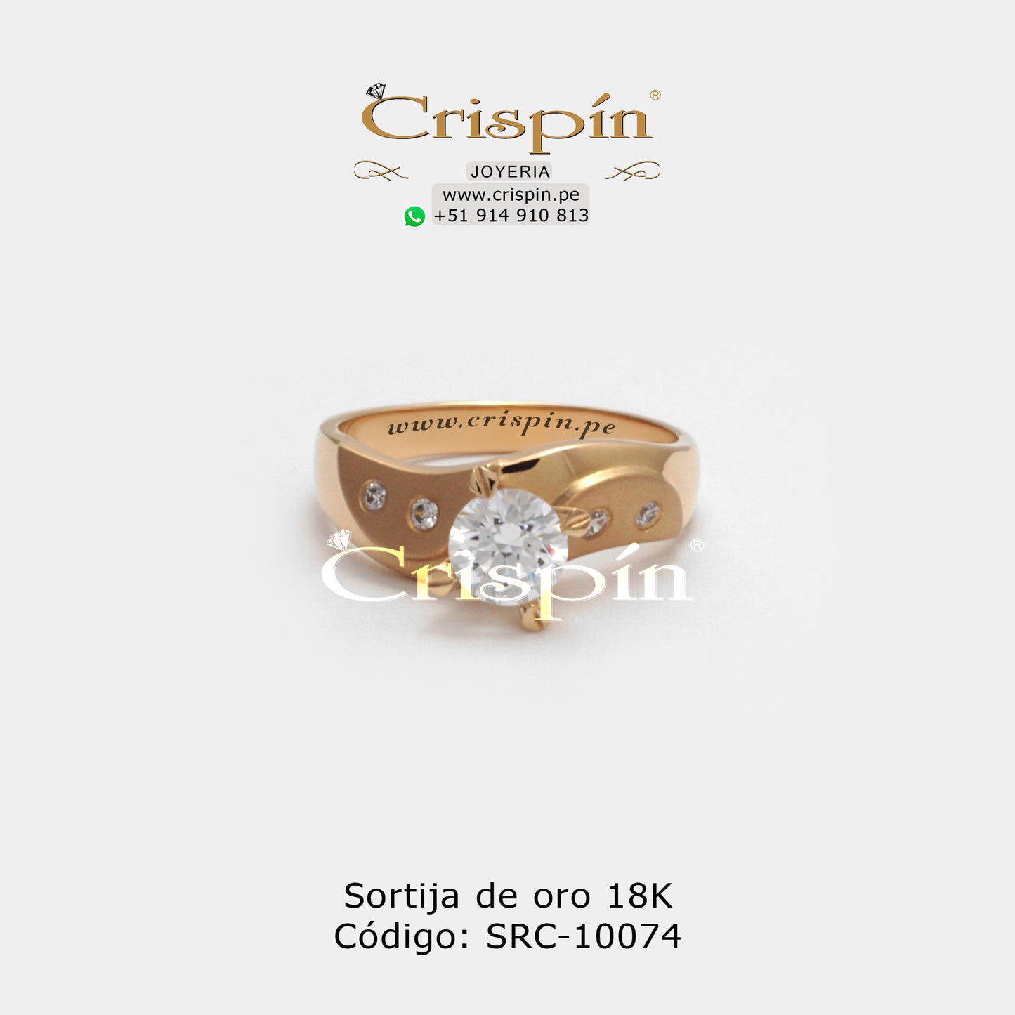 Sortija de oro 18K Código: SRC-10074