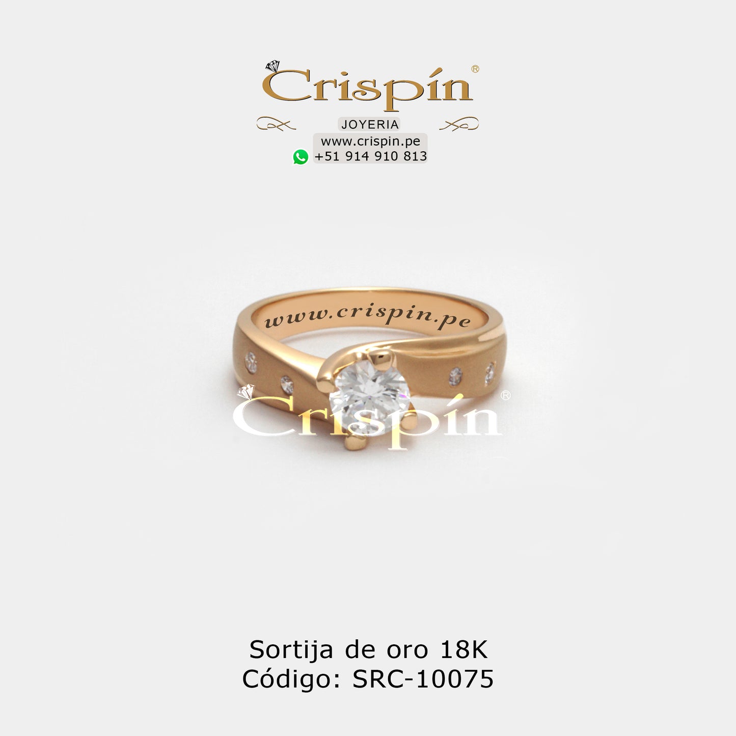 Sortija de oro 18K Código: SRC-10075