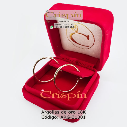 Argollas de oro 18K Código: ARG-31001