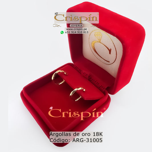 Argollas de oro 18K Código: ARG-31005