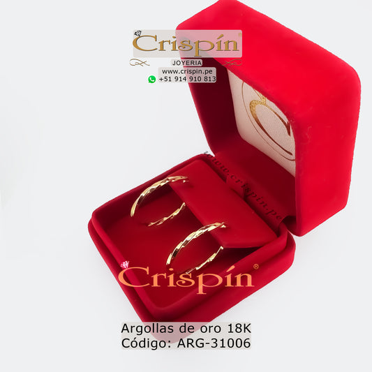 Argollas de oro 18K Código: ARG-31006