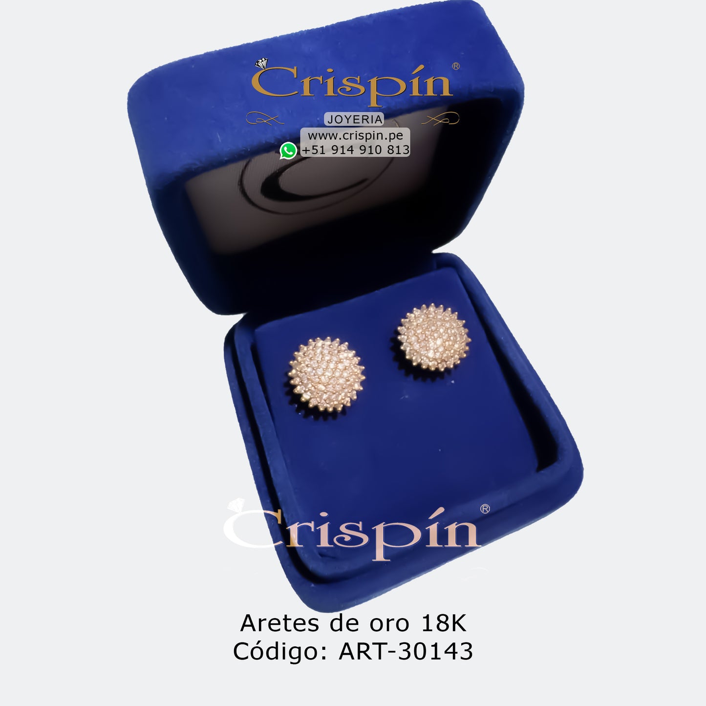 Aretes de oro 18K con circones suizos. Código: ART-30143