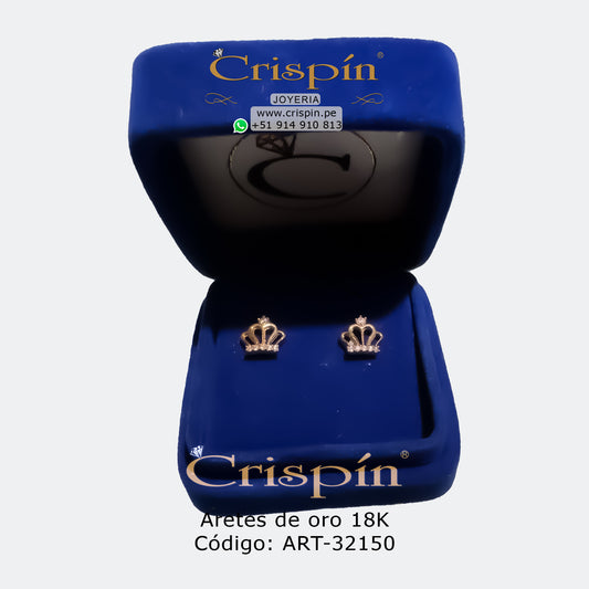 Aretes de oro 18K con circones suizos. Código: ART-32150