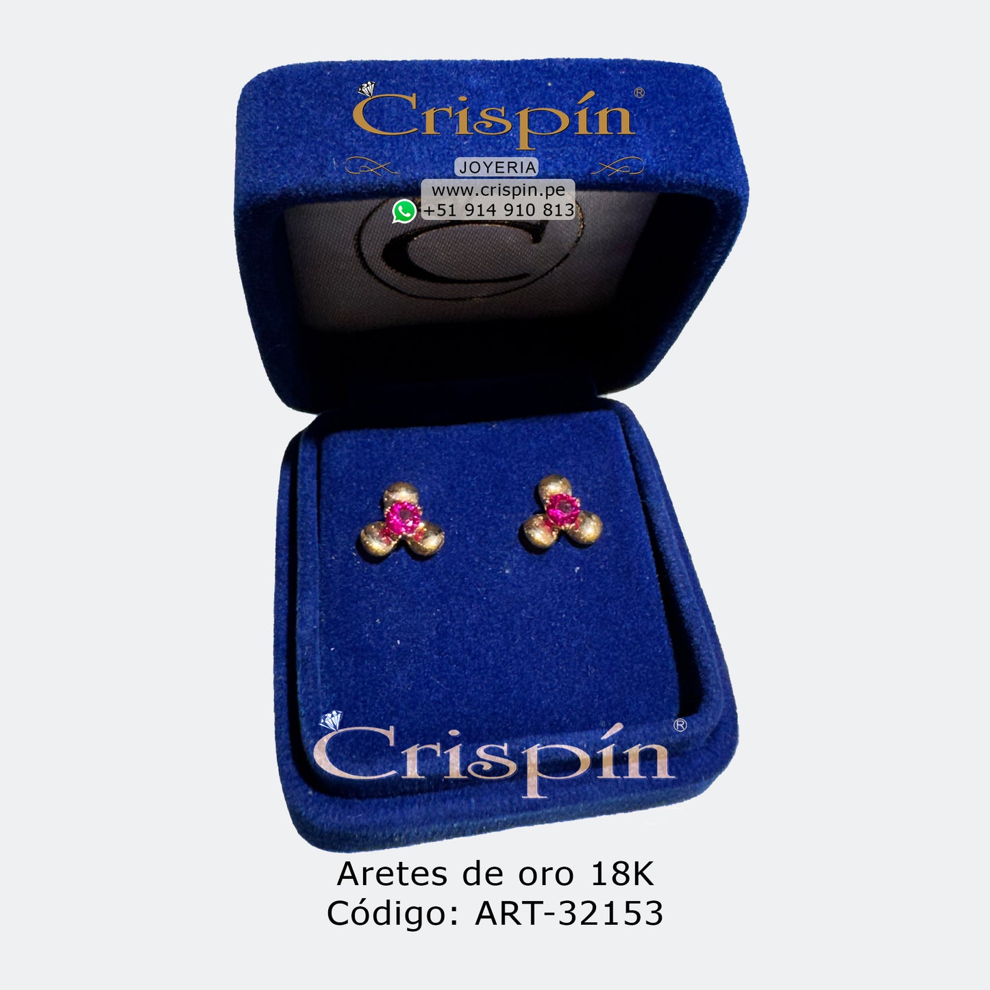 Aretes de oro 18K con circones suizos. Código: ART-32153