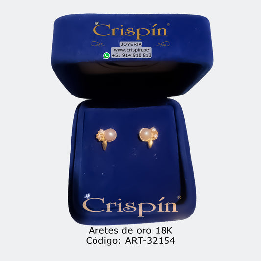 Aretes de oro 18K con circones suizos. Código: ART-32154