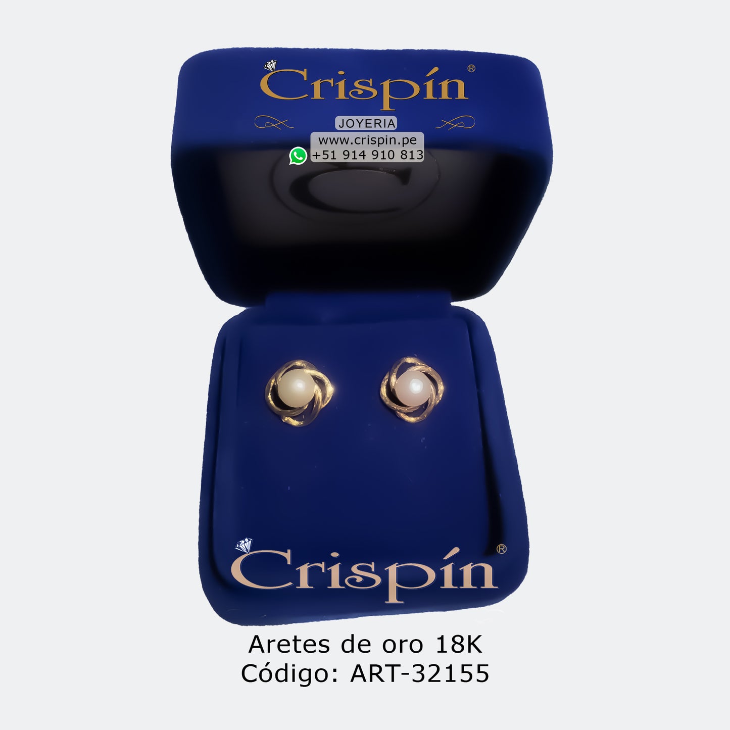 Aretes de oro 18K. Código: ART-32155