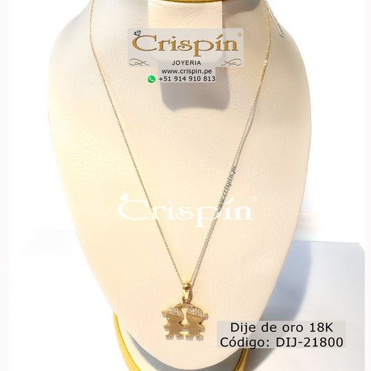 Dije de oro 18K modelo 2 niños. Código: DIJ-21800