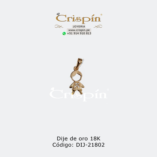 Dije de oro 18K modelo niño. Código: DIJ-21802
